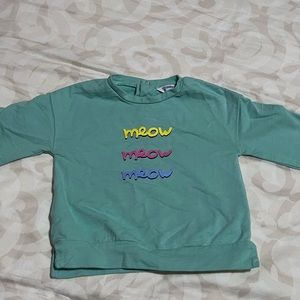 🌻3/25$ Mayoral baby girl Meow crew neck sweater 12 months